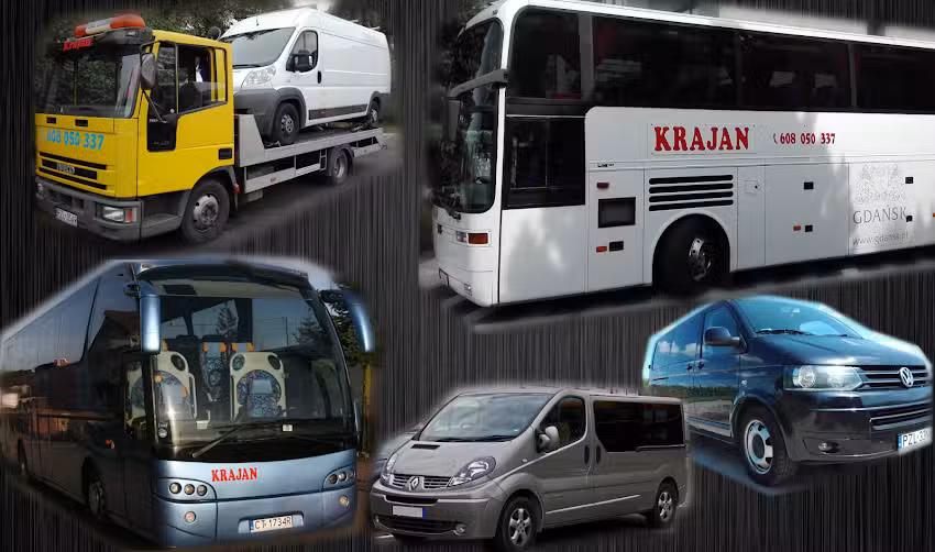 Krajan. Przewozy Autokarowe, Pomoc drogowa, wynajem aut i busów